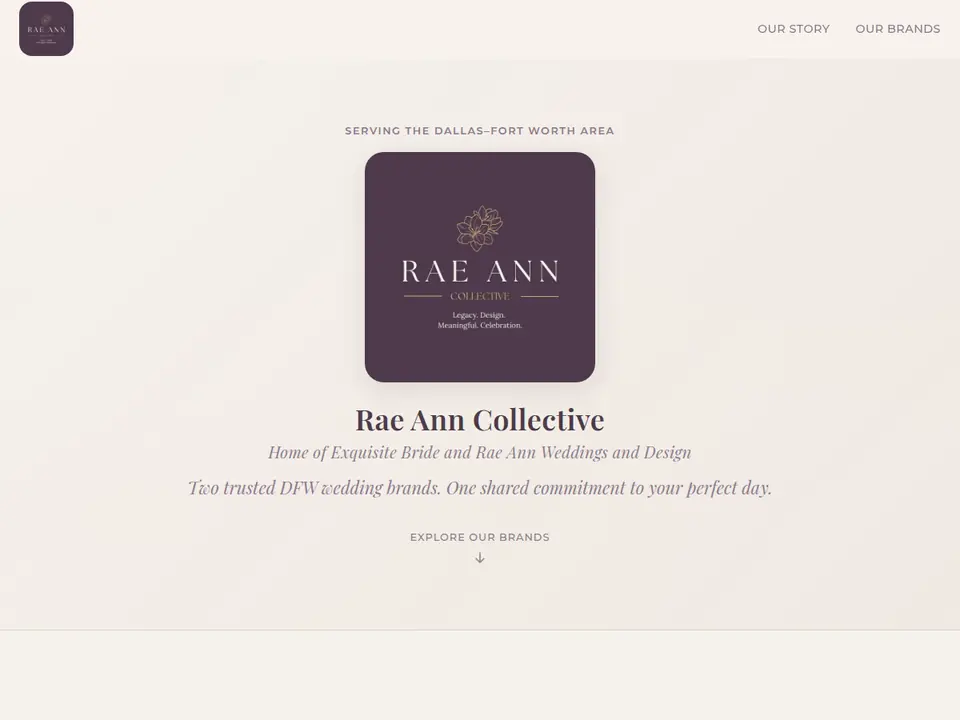 Homepage of Rae Ann Collective